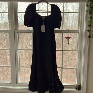 Black Peasant Cottage-core Dress